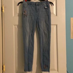 Girls floral embroidered jeans